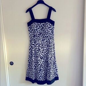 NWOT.  R&K Originals. Black and white floral print feminine, cotton dress.